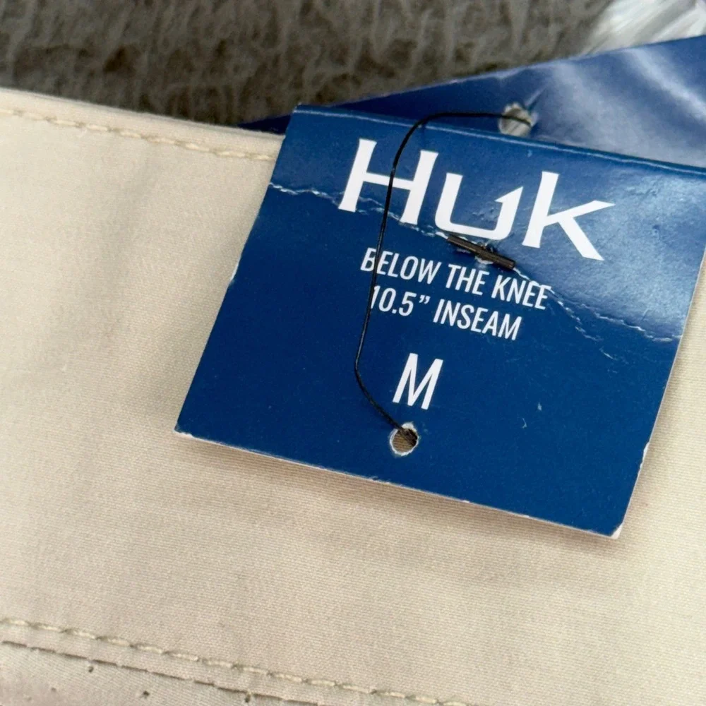 Huk Next Level 10.5 Short Mens‎ M Tan Fishing Performance Cargo H2000171-250-M